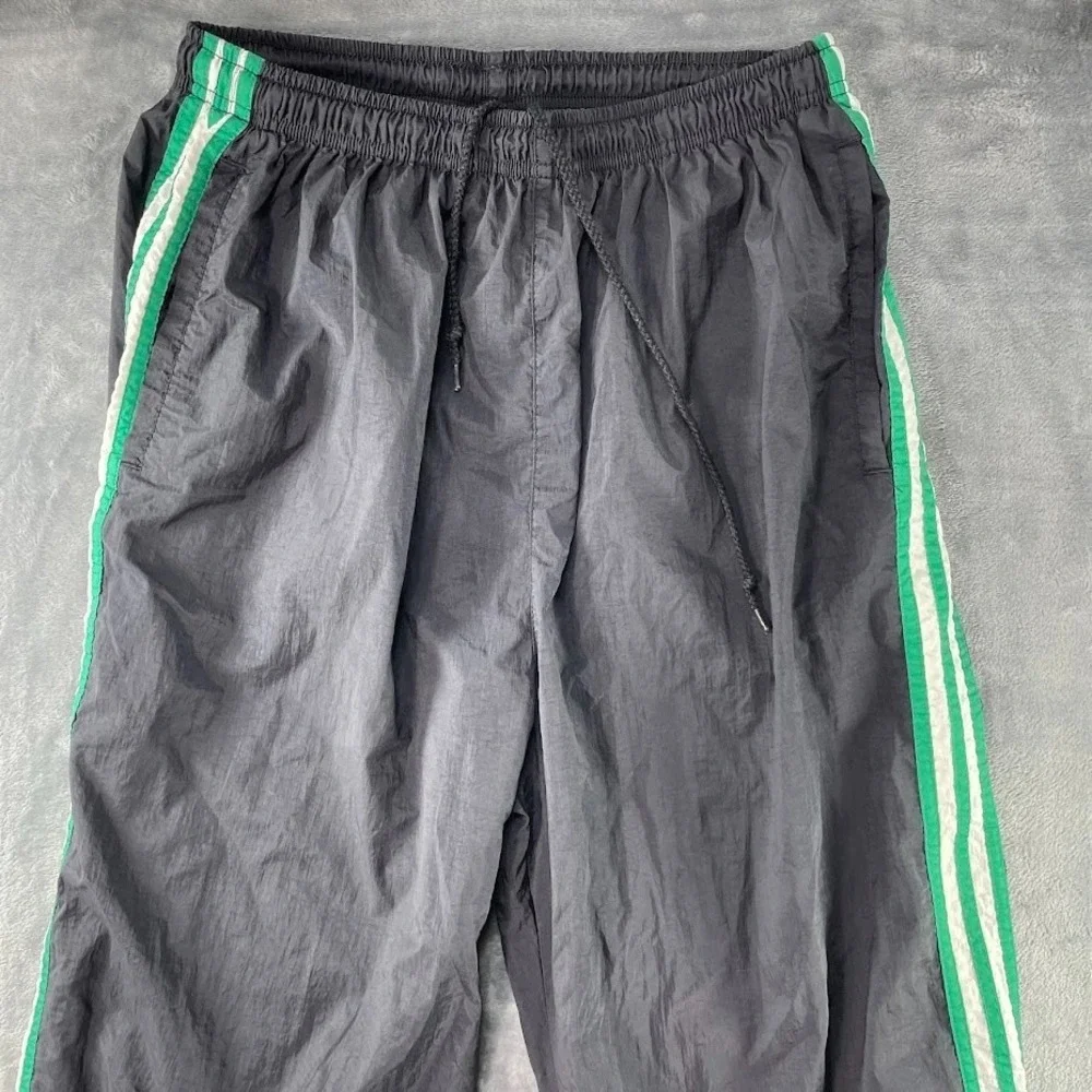 Vtg 90s‎ Adidas Windbreaker Nylon Mens Large Black Track Pants Stretch Ankle Zip